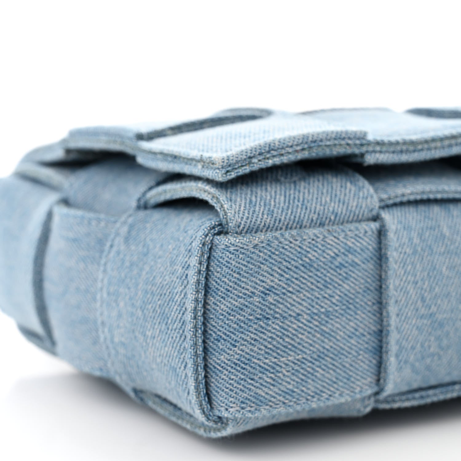 Bottega Veneta Denim Maxi Intrecciato Cassette Crossbody Bag Washed Indigo 9 of 10
