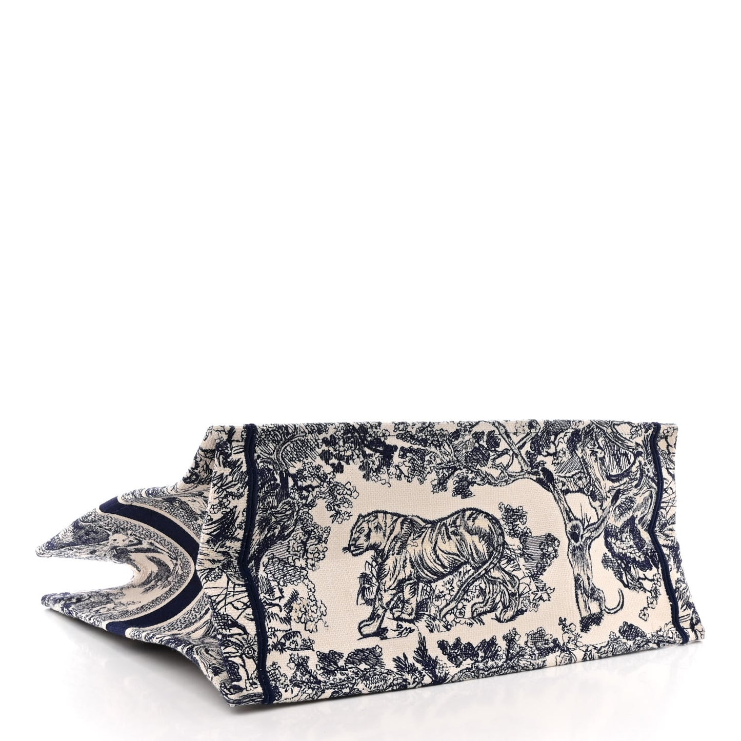 Canvas Embroidered Large Dioriviera Toile De Jouy Book Tote Blue