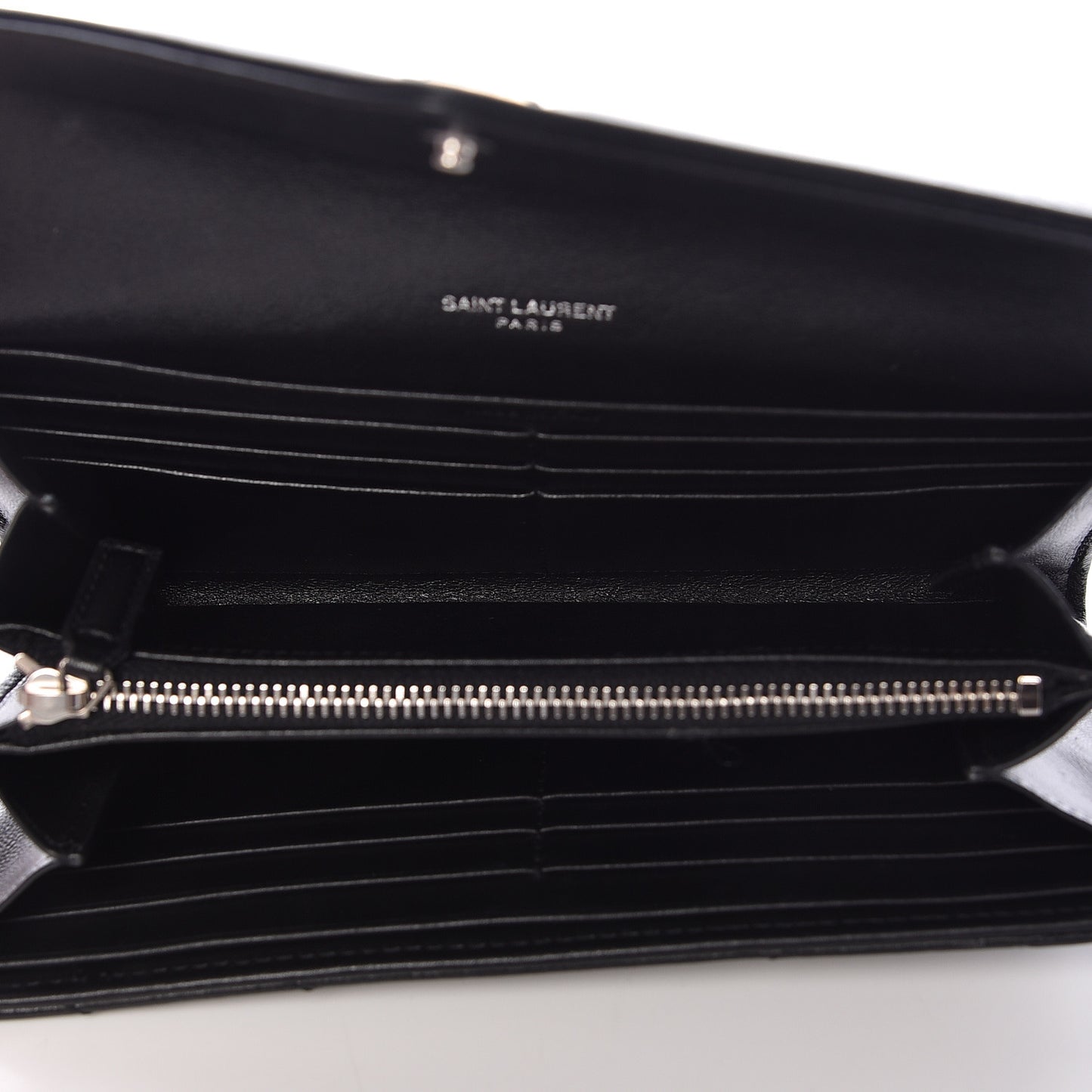 Lambskin Y Quilted Monogram Large Loulou Flap Wallet Black