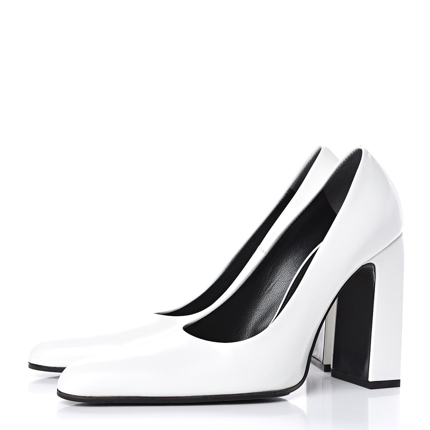 Patinated Calfskin Round Toe Pumps 38 Optic White