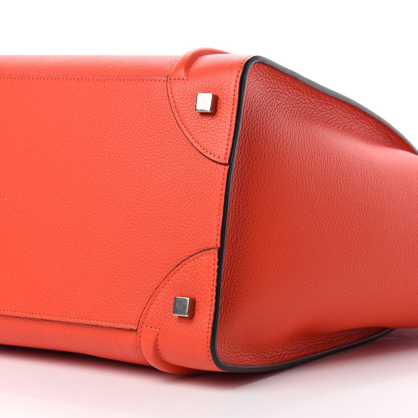 Drummed Calfskin Mini Luggage Vermillion