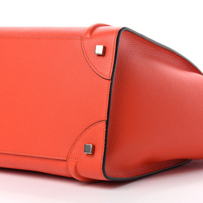 Celine Drummed Calfskin Mini Luggage Vermillion 7 of 11