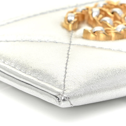 Chanel Metallic Goatskin Quilted 19 Card Holder Silver 8 of 11