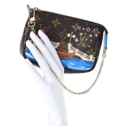 Louis Vuitton Monogram 2019 Christmas Animation Mini Venice Pochette Accessories Blue 2 of 8