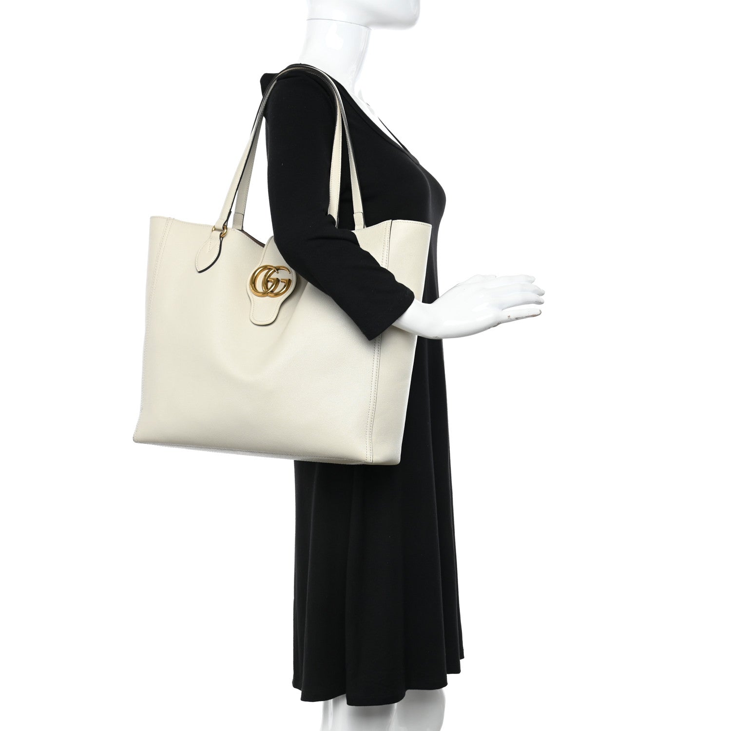Gucci New Sakai Calfskin Lux Medium Dahlia Tote Mystic White 2 of 12