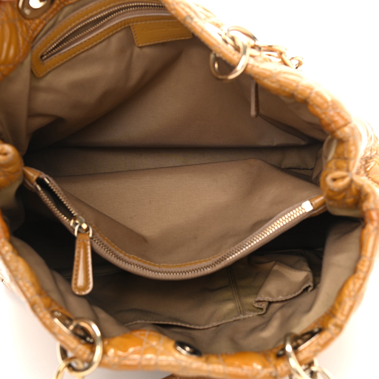 Christian Dior Patent Cannage Large Dior Soft Shopping Tote Beige 5 of 12