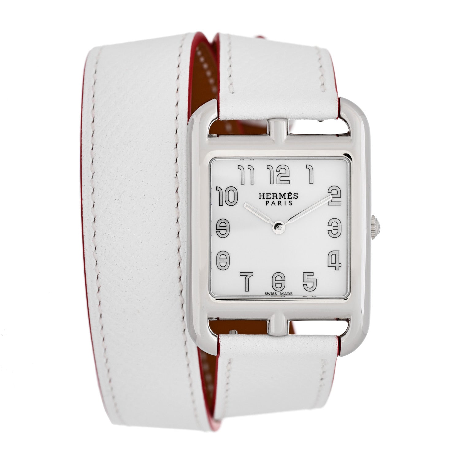 Hermes Stainless Steel Epsom 29mm Cape Cod Double Tour Quartz Watch Blanc 1 of 6