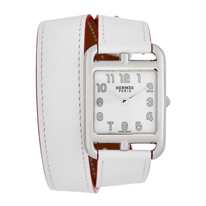 Hermes Stainless Steel Epsom 29mm Cape Cod Double Tour Quartz Watch Blanc 1 of 6