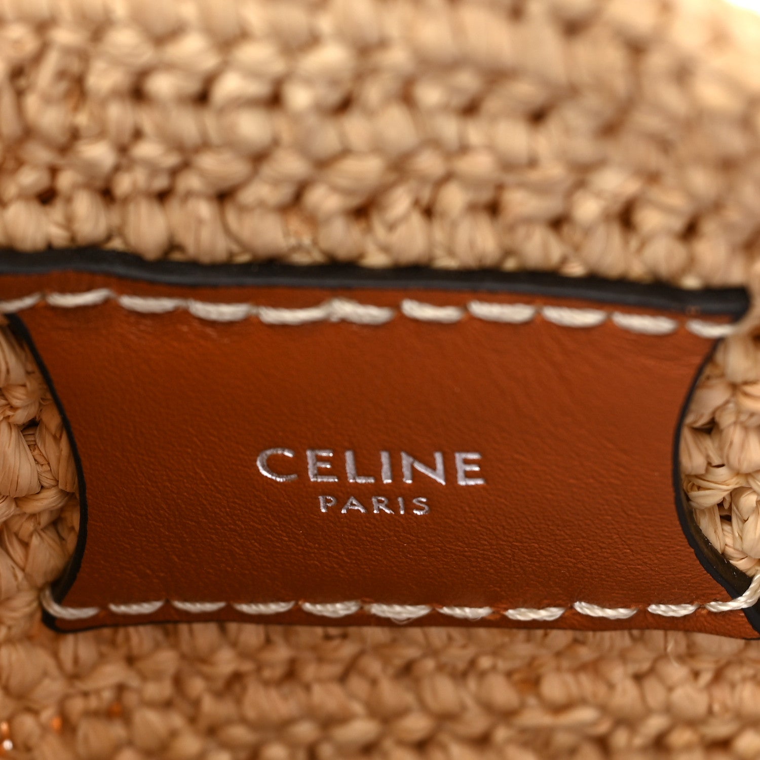 Celine Raffia Calfskin Nano Big Bag Bucket Tan 6 of 8