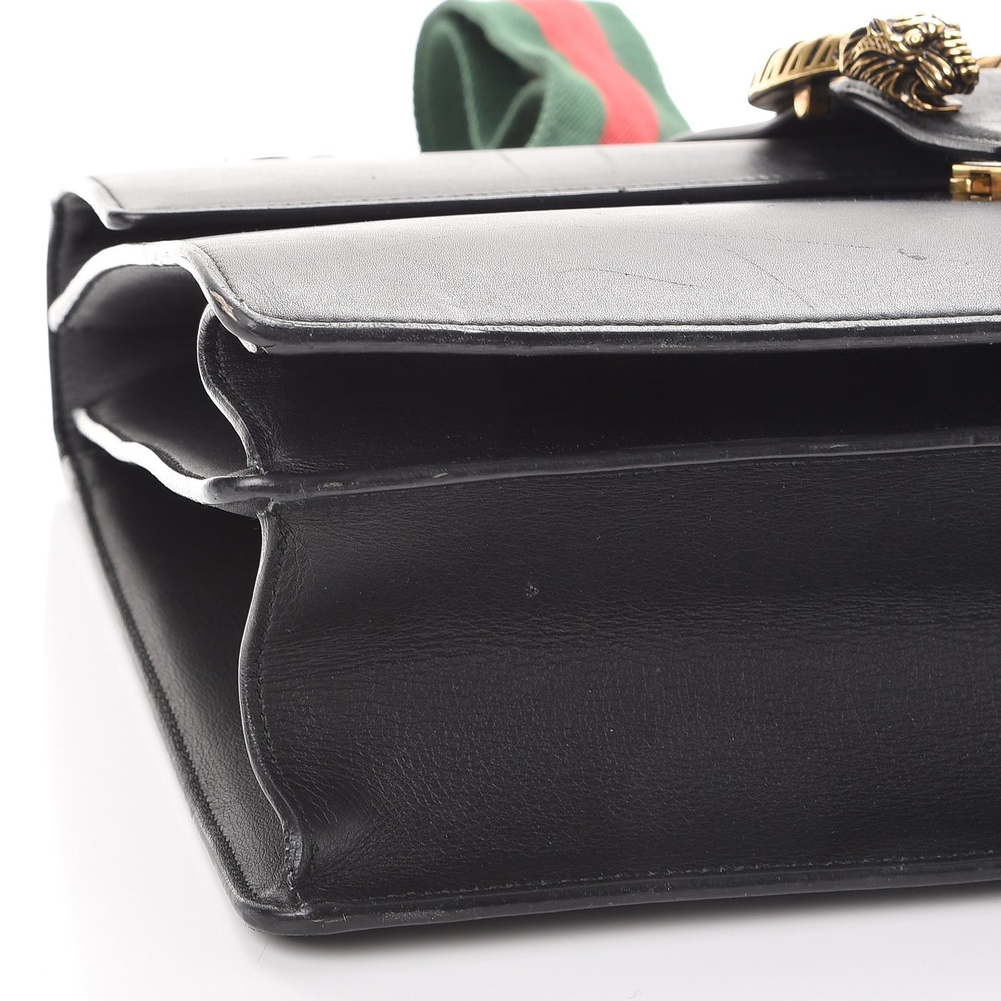 Moon Calfskin Web Large Dionysus Bamboo Top Handle Bag Black