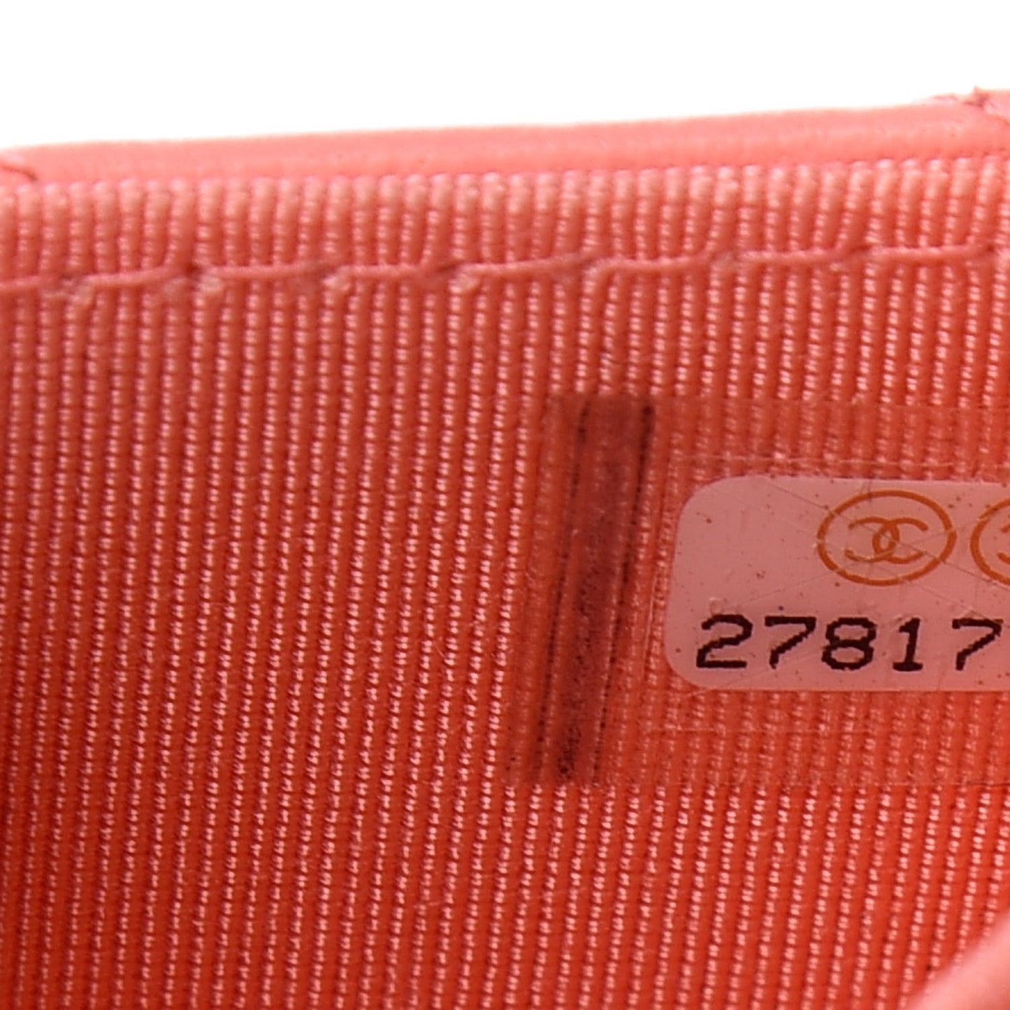 Lambskin Chevron Quilted Flap Card Holder Wallet Coral