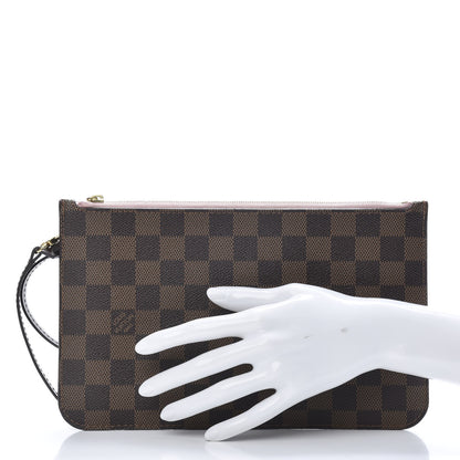Louis Vuitton Damier Ebene Neverfull MM GM Pochette Rose Ballerine 2 of 14