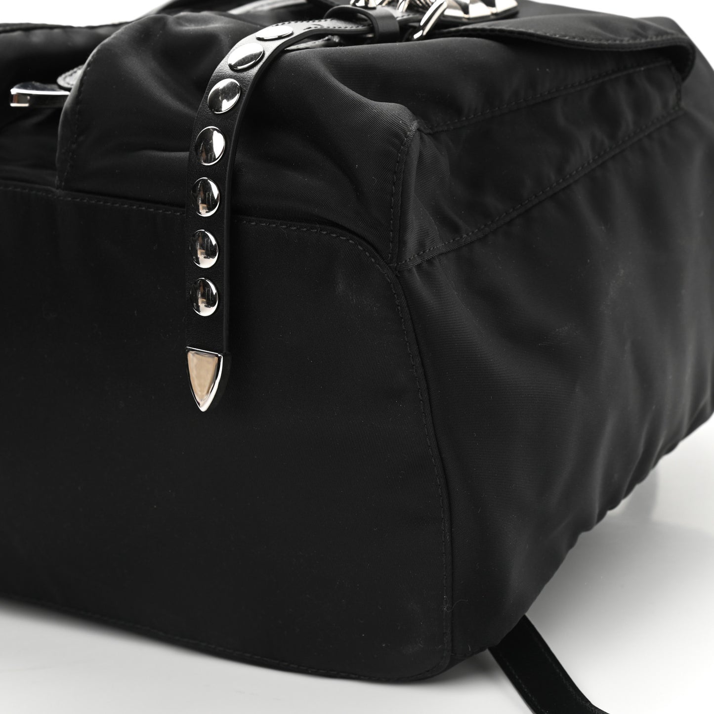 Nylon New Vela Studded Backpack Black