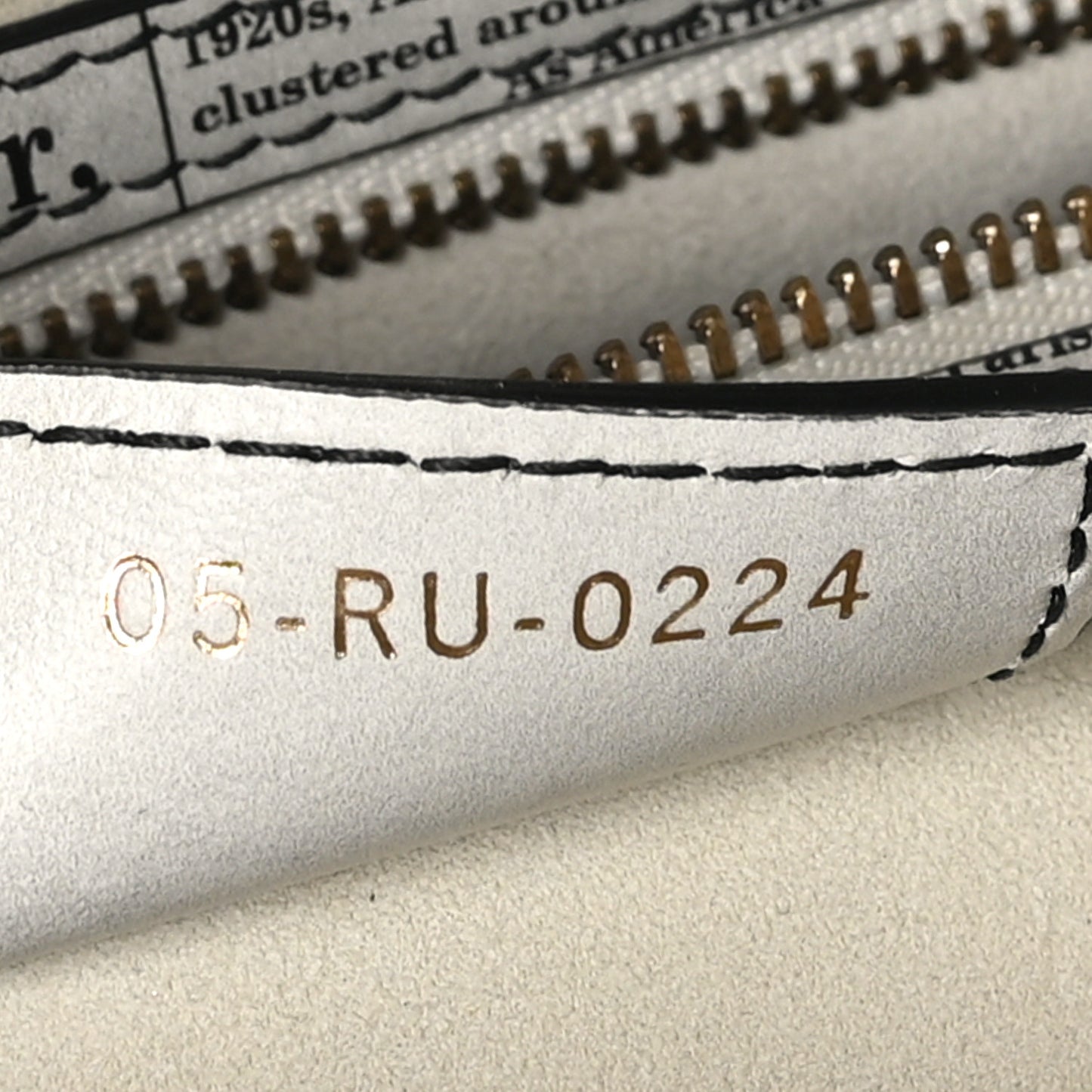 Calfskin Newspaper Printed Saddle Bag With Strap Black White