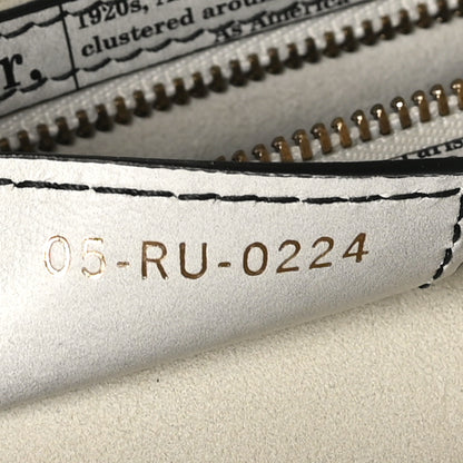 Christian Dior Calfskin Newspaper Printed Saddle Bag With Strap Black White 7 of 10