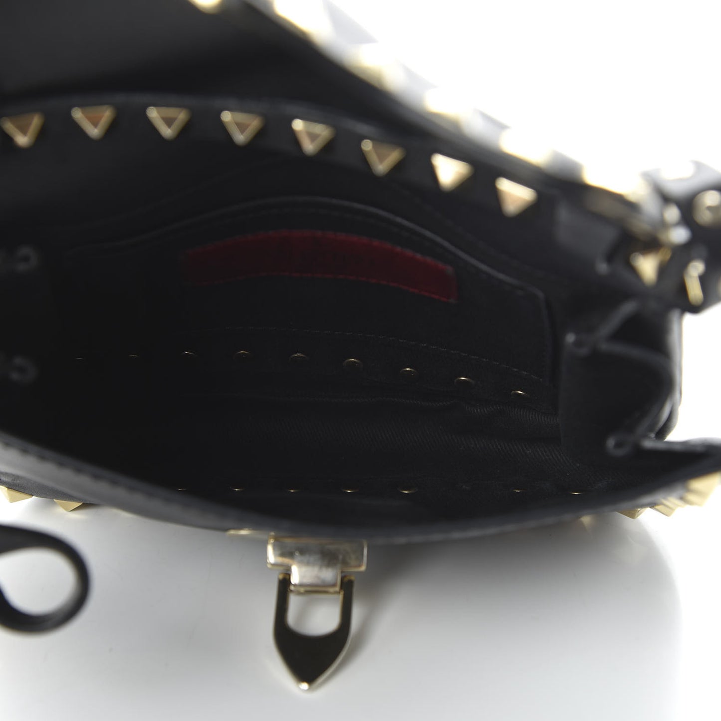 Vitello Mini Rockstud Flap Saddle Crossbody Bag Black