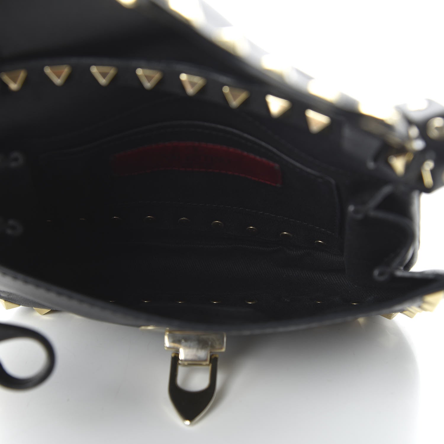 Valentino Garavani Vitello Mini Rockstud Flap Saddle Crossbody Bag Black 5 of 11