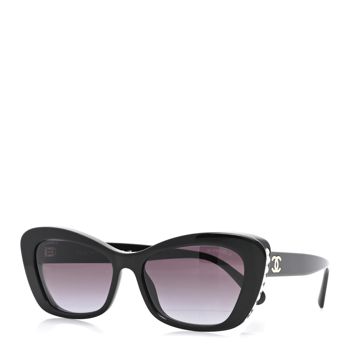 Chanel Acetate Pearl Cat Eye CC Sunglasses 5481-H  Black 1 of 7