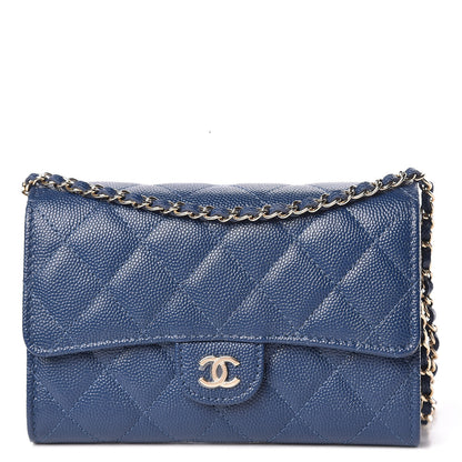 Chanel Caviar Quilted Classic Clutch With Chain Blue 1 of 11