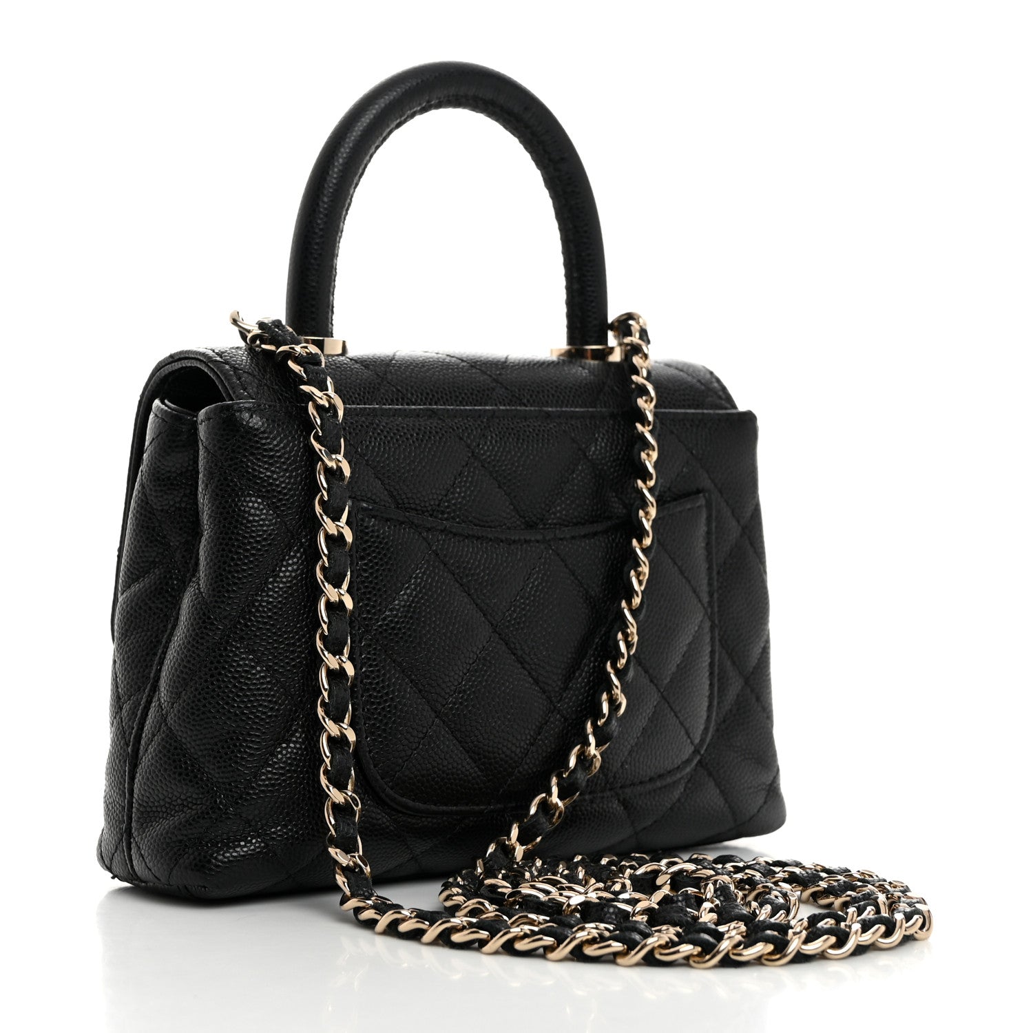 Chanel Caviar Quilted Coco Handle Clutch With Chain Black 2 of 10