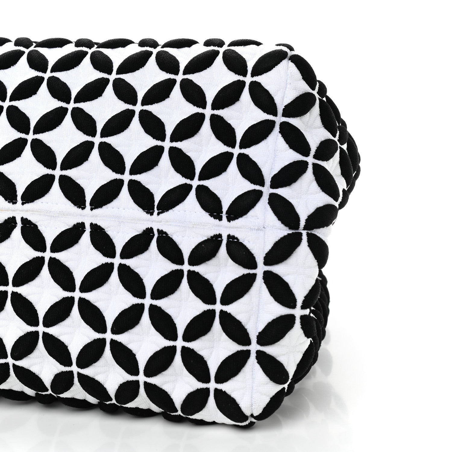 Alaia Knit Calfskin Maille Marco Petale Cabas Tote Black White 9 of 9