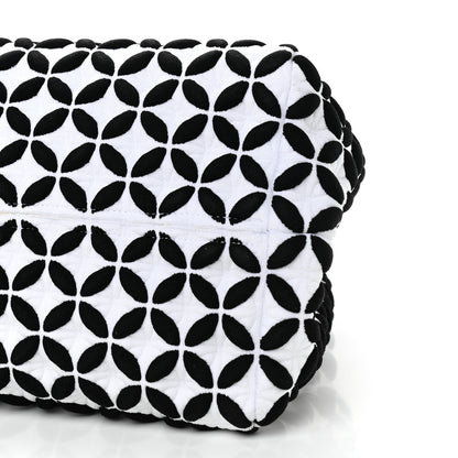 Alaia Knit Calfskin Maille Marco Petale Cabas Tote Black White 9 of 9