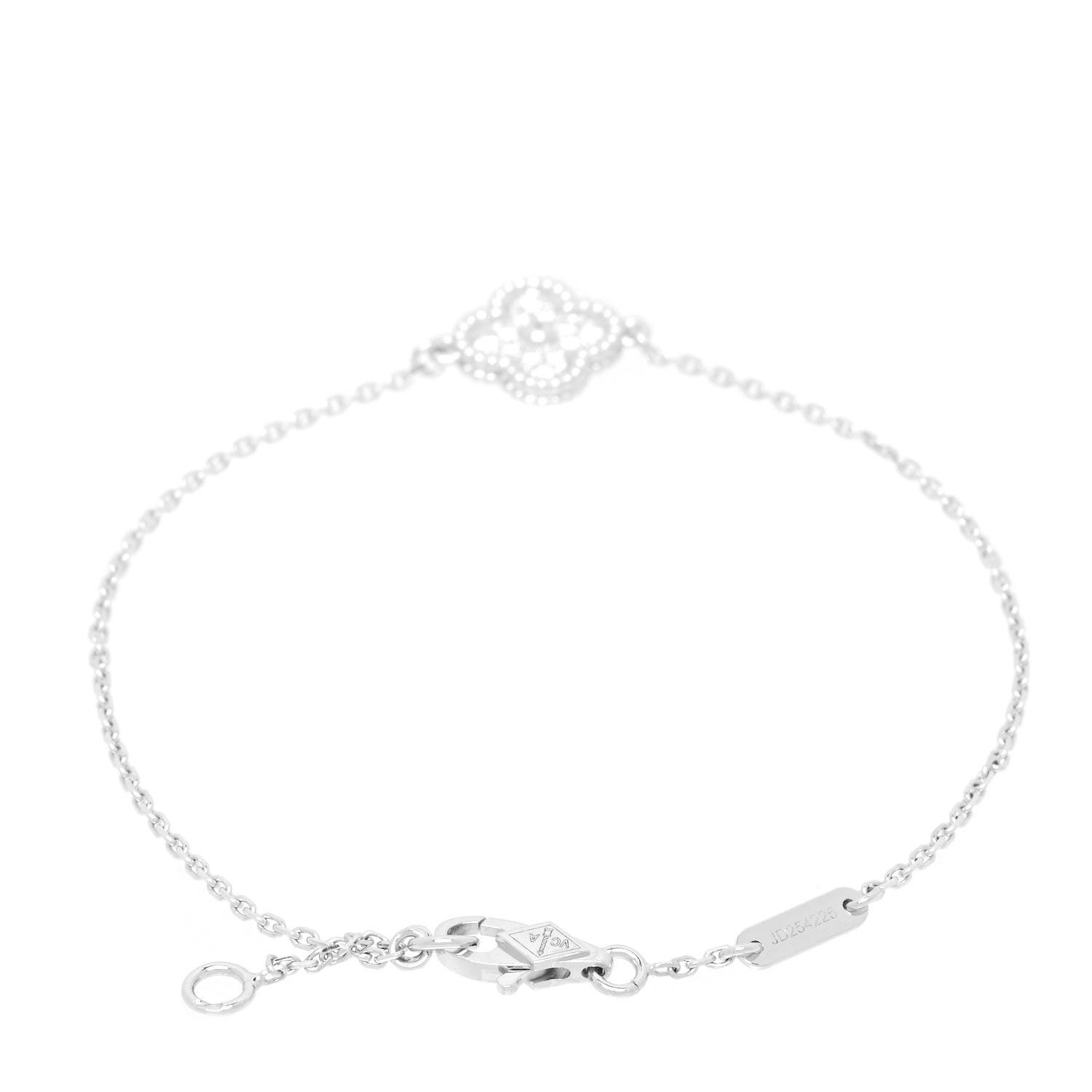 Van Cleef & Arpels 18K White Gold Diamond Sweet Alhambra Bracelet 2 of 6