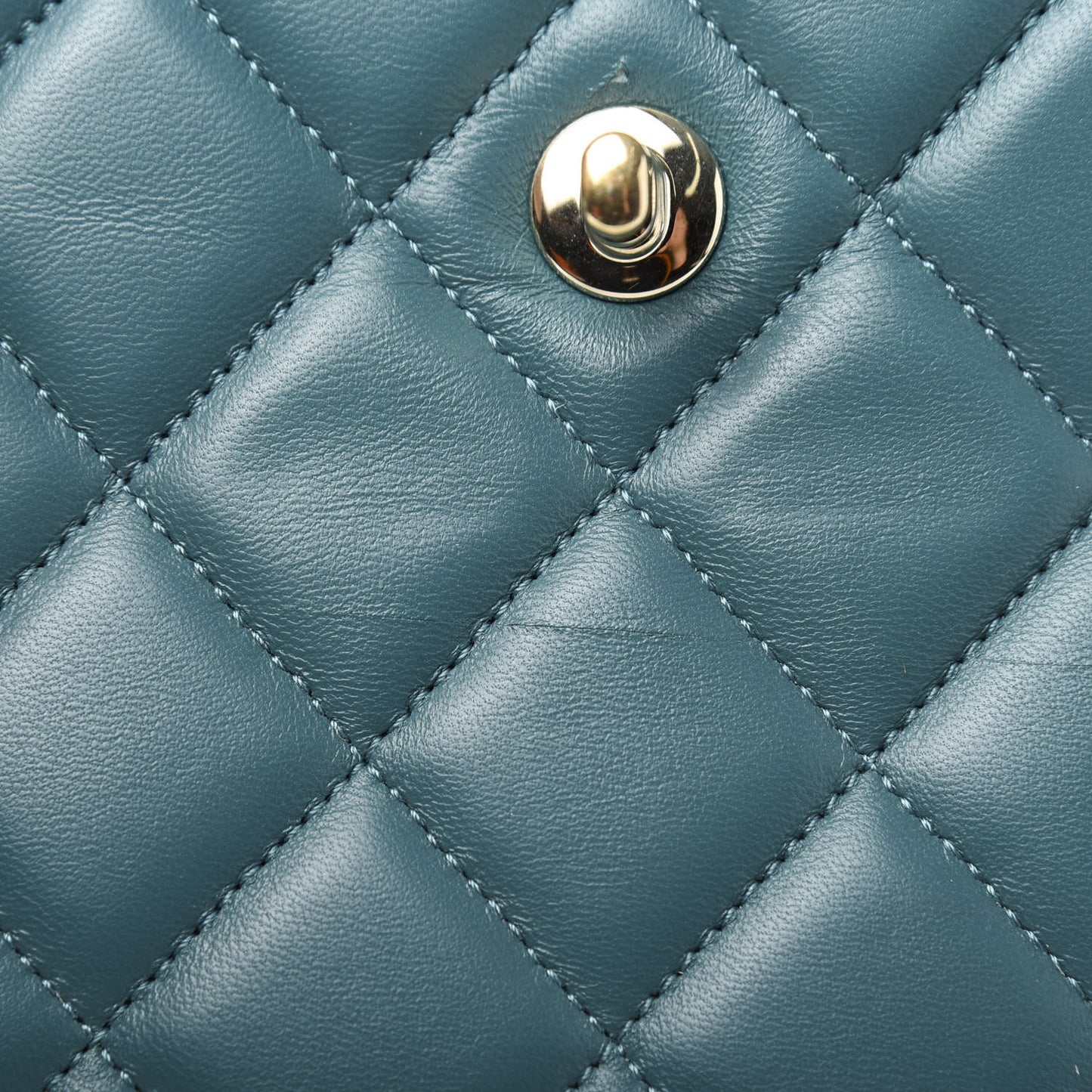 Lambskin Quilted Large Trendy CC Dual Handle Flap Bag Blue