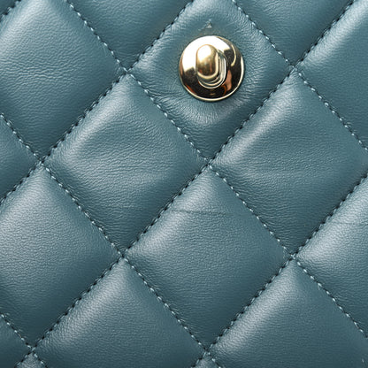 Chanel Lambskin Quilted Large Trendy CC Dual Handle Flap Bag Blue 8 of 12