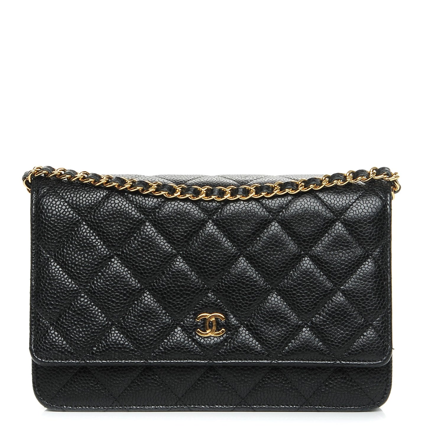 Caviar Quilted Wallet On Chain WOC Black