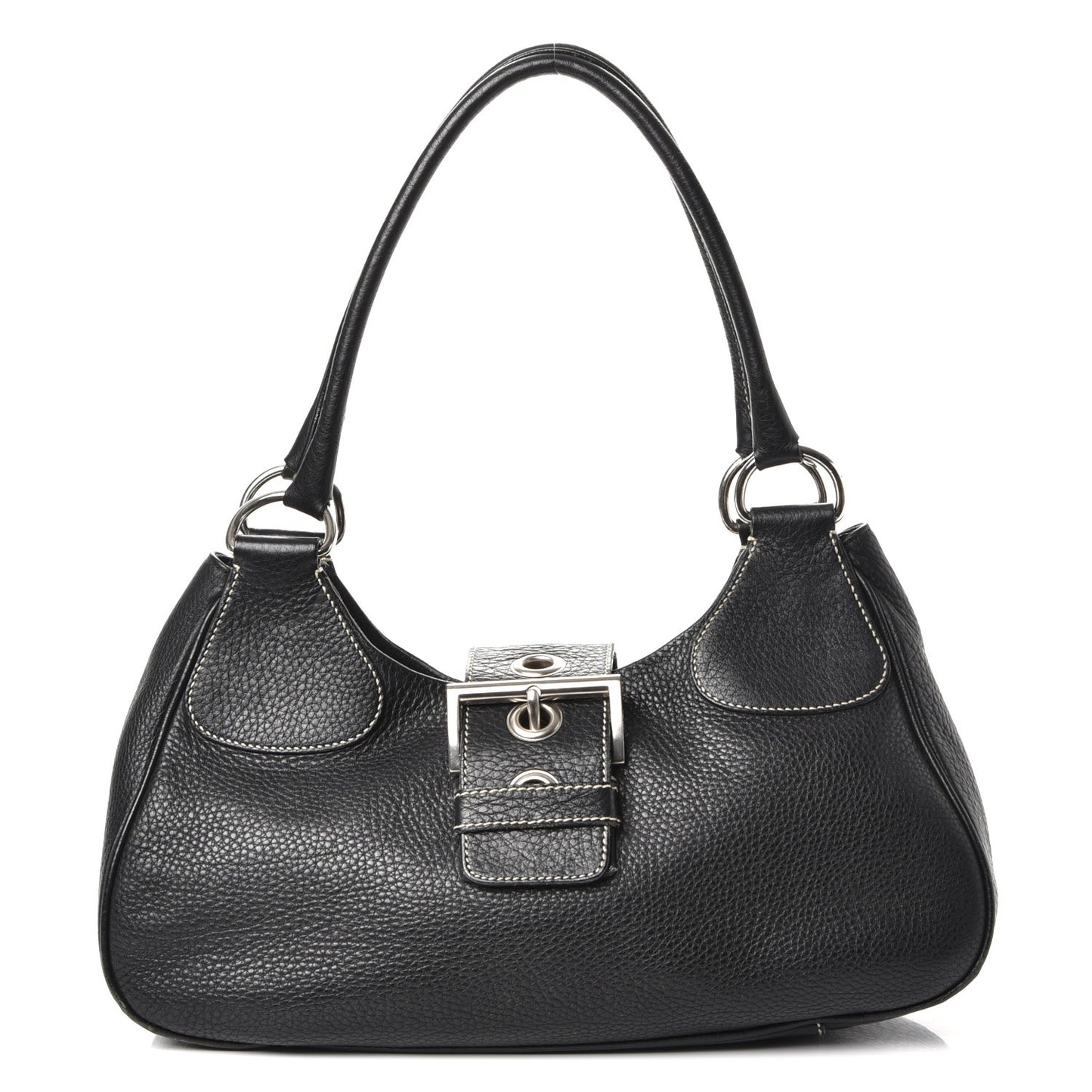 Vitello Daino Shoulder Bag Black