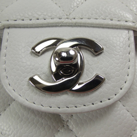 Chanel Caviar Quilted Medium Double Flap White 6 of 11