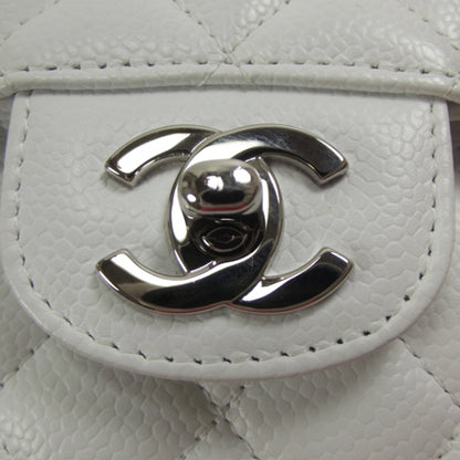 Chanel Caviar Quilted Medium Double Flap White 6 of 11
