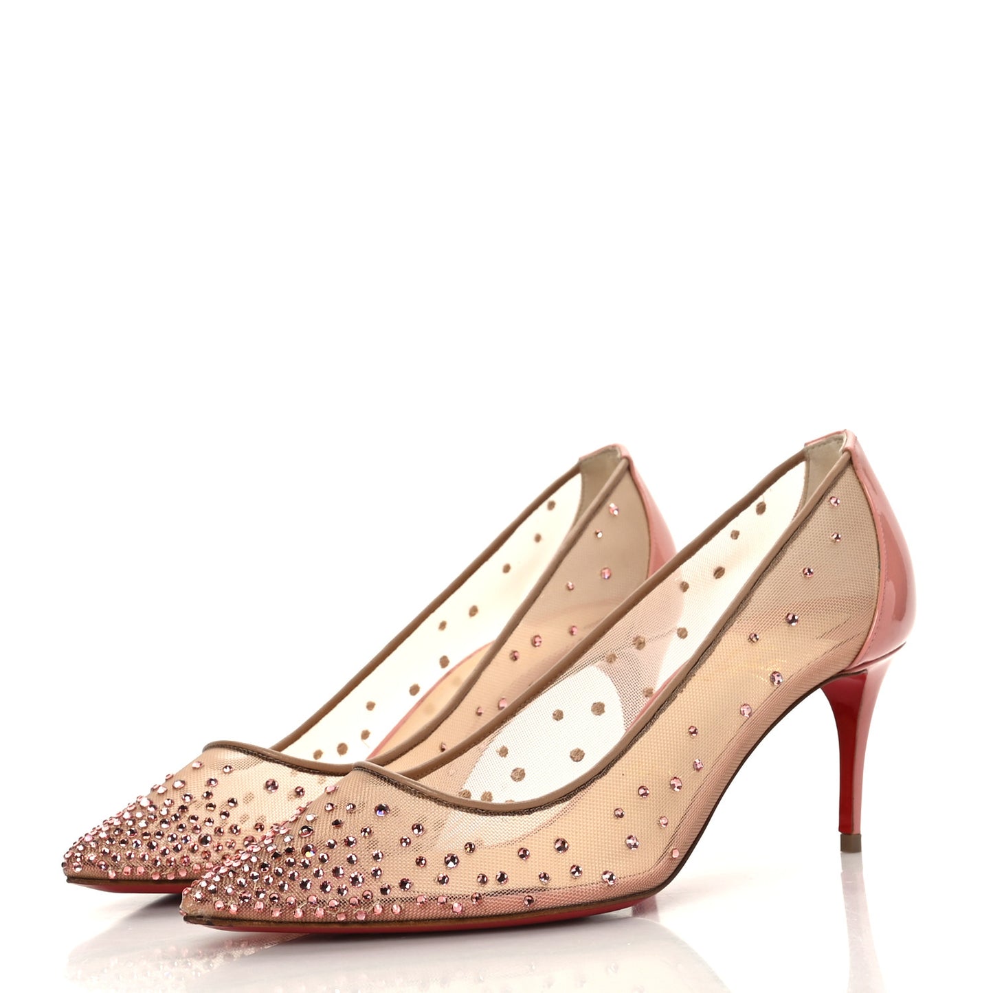 Patent Rete Strass Follies 70 Pumps 36.5 Guimauve