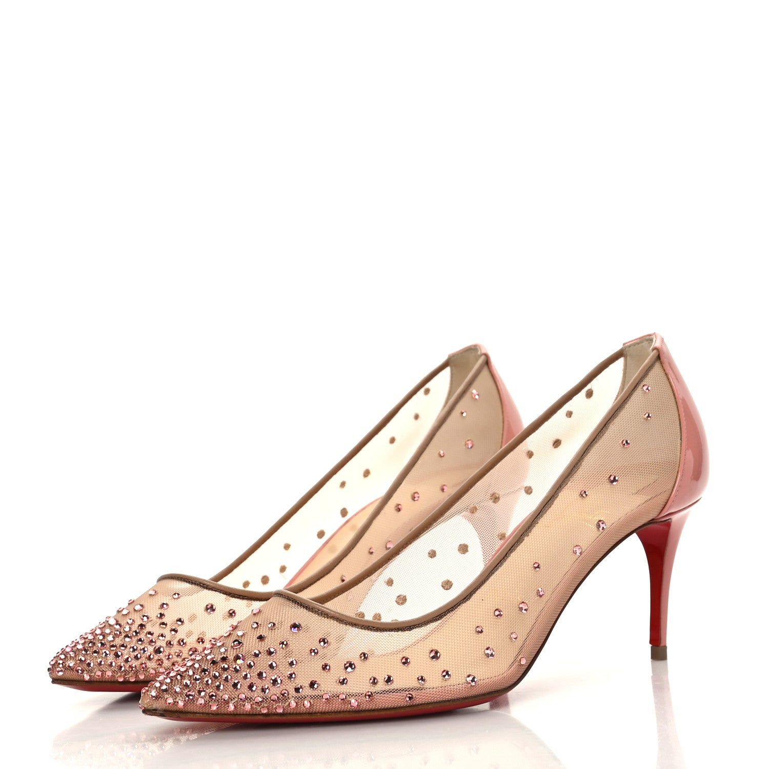 Christian Louboutin Patent Rete Strass Follies 70 Pumps 36.5 Guimauve 3 of 7