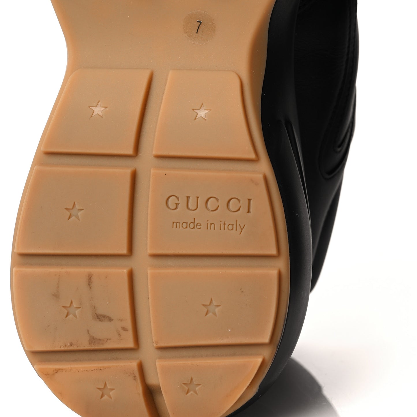 Calfskin Gucci Band Printed Mens Rhyton Sneakers 7 Apollo Black