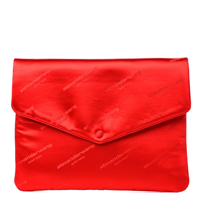 Alexander Wang Jacquard Satin Diagonal Logo Large Envelope Pouch Bright Red 1 of 11