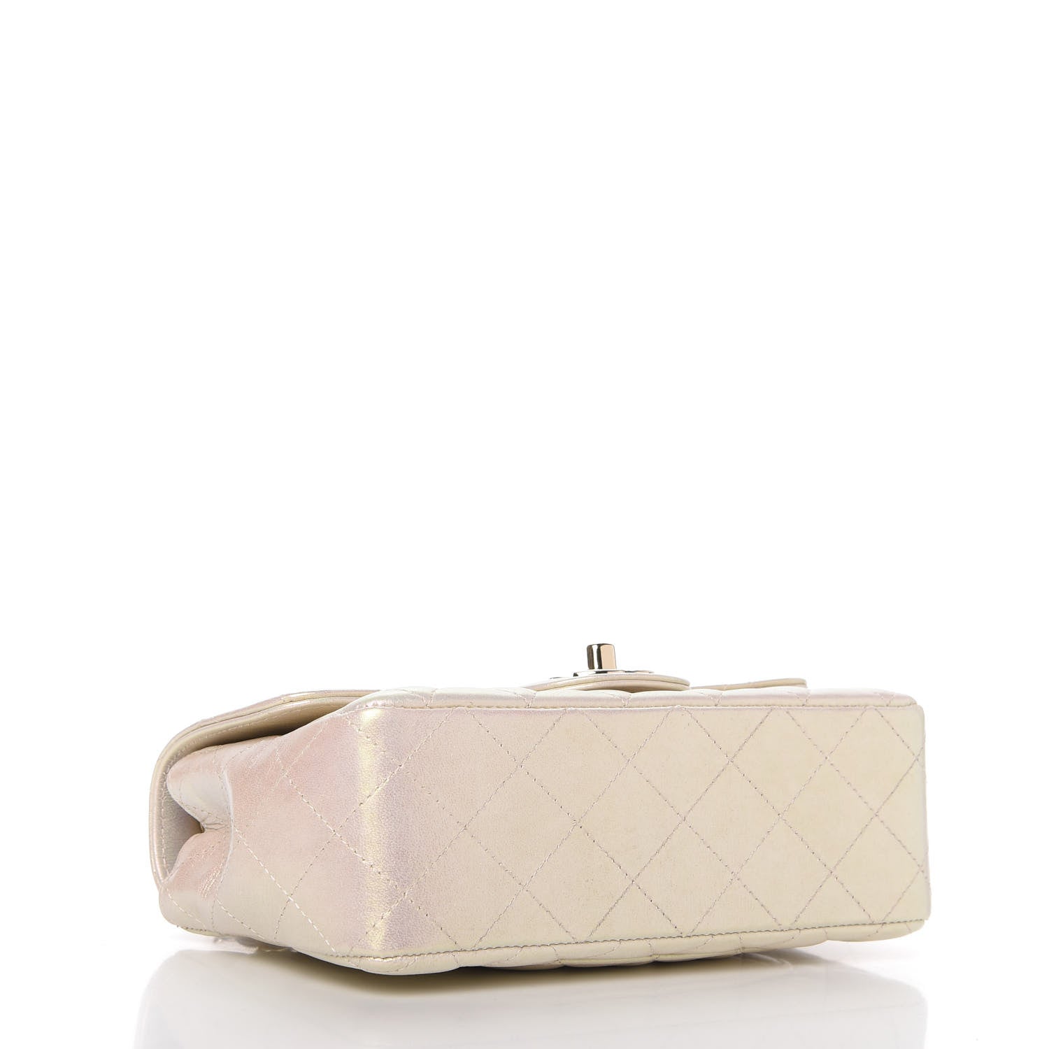 Chanel Iridescent Calfskin Quilted Mini Rectangular Flap Ivory 4 of 11