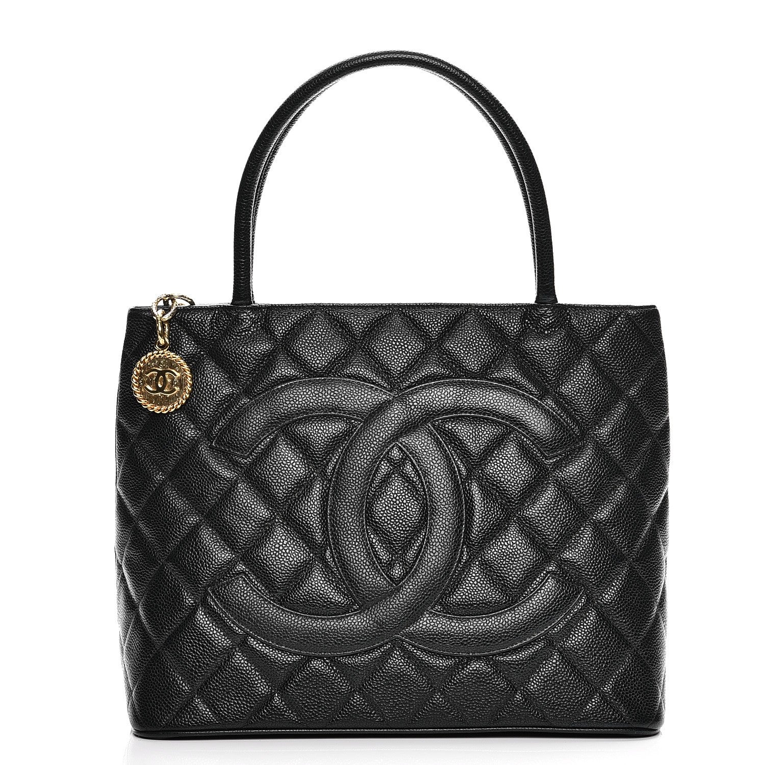 Chanel Caviar Quilted Medallion Tote Dark Green 1 of 8