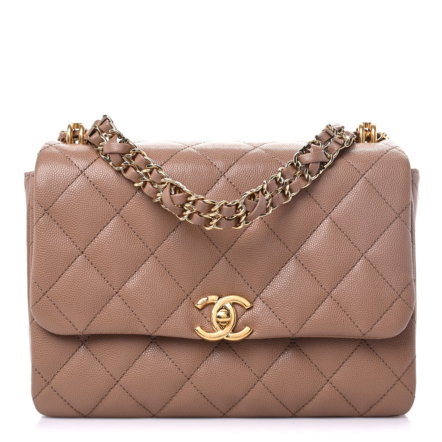 Caviar Quilted Coco First Flap Beige