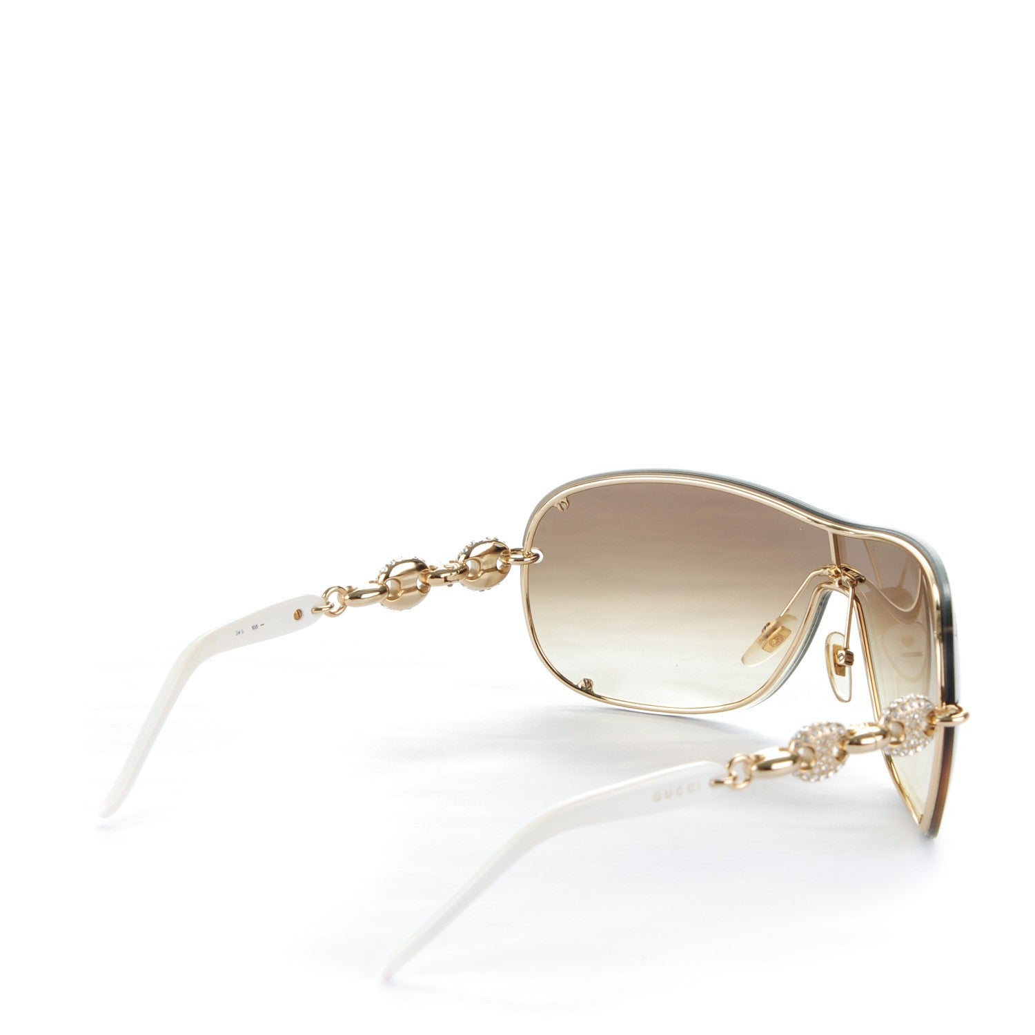 Gucci Swarovski Crystal Marina Chain Sunglasses White 3 of 5