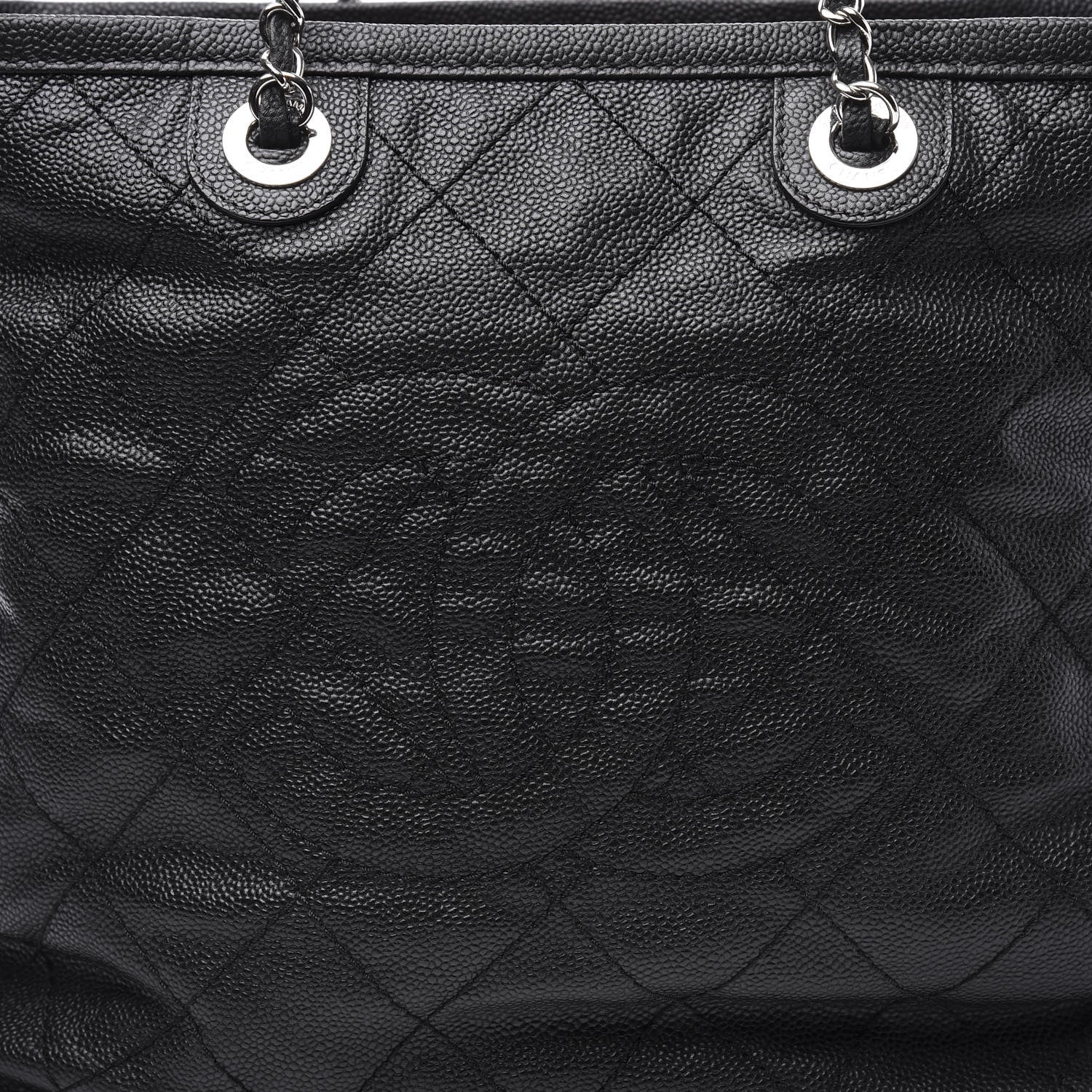 Chanel Grained Calfskin Quilted Small Daily Shopping Tote Black 12 of 12