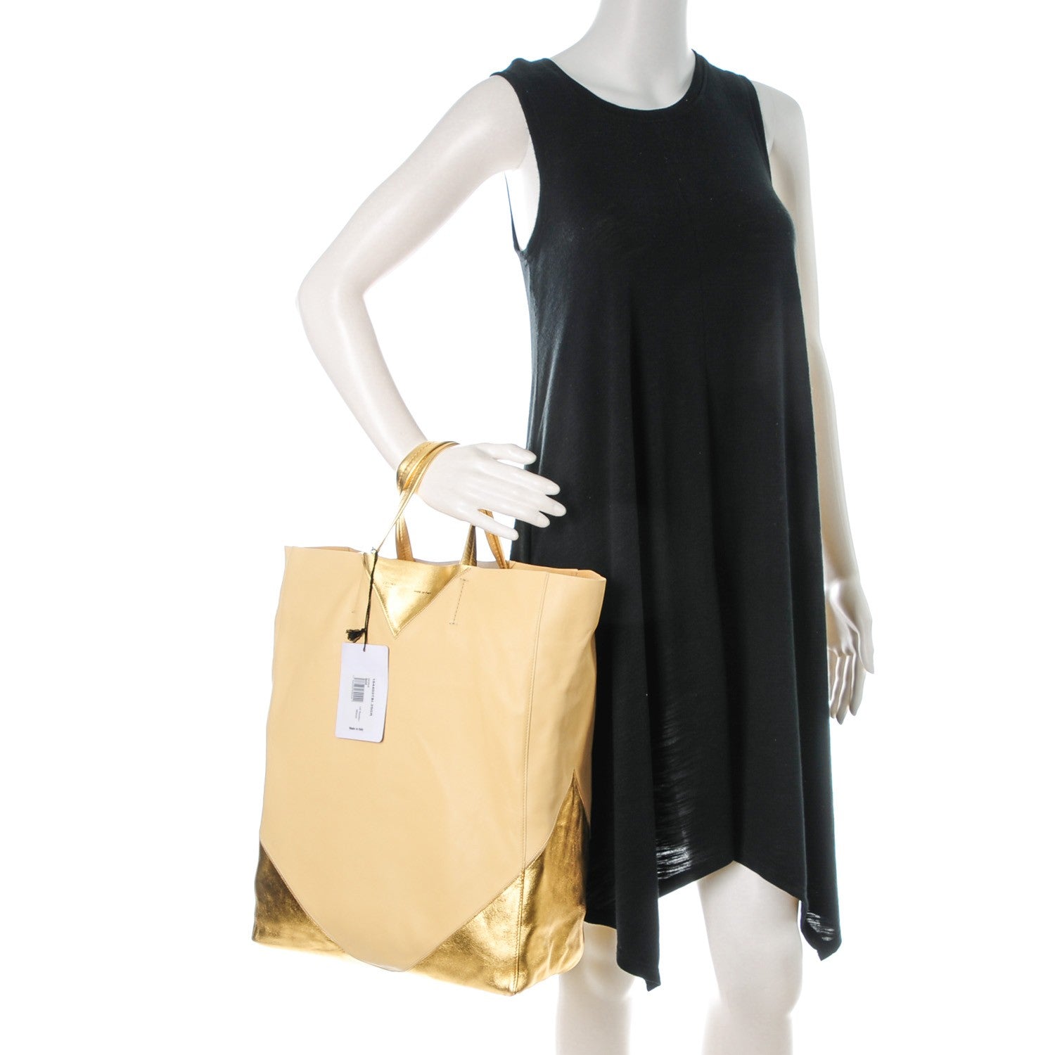 Celine Lambskin Medium Vertical Bi-Cabas Gold 2 of 9