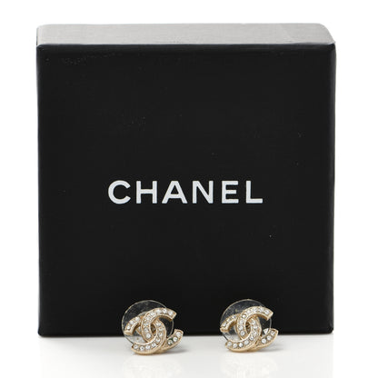 Chanel Crystal Timeless CC Earrings Gold 6 of 6