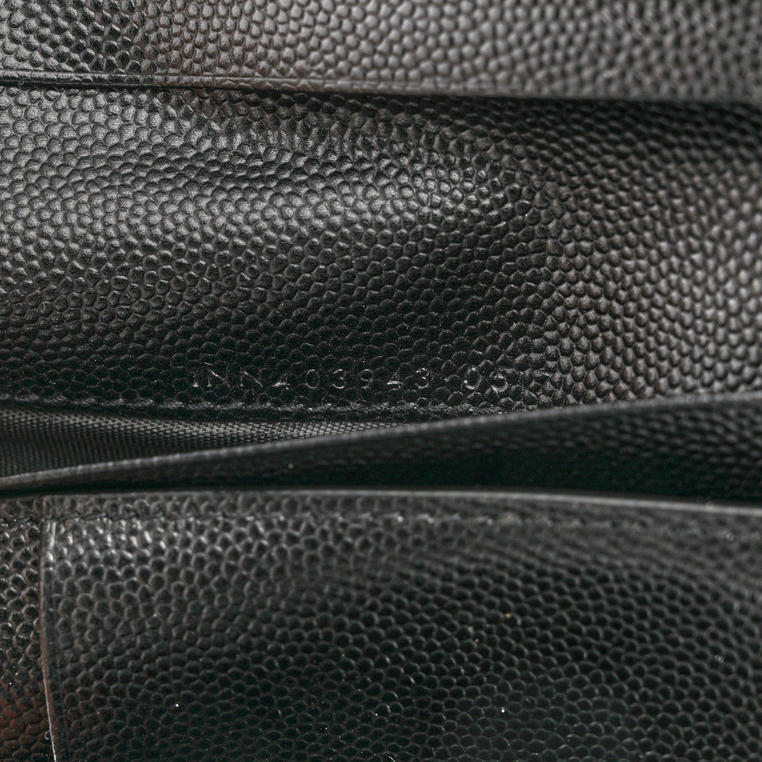 Saint Laurent Grain De Poudre Matelasse Chevron Monogram Compact Tri Fold Wallet Black 7 of 7