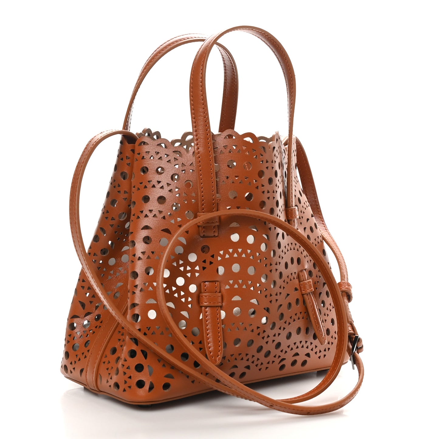 Lux Calfskin Vienne Wave Mina 20 Bag Cognac