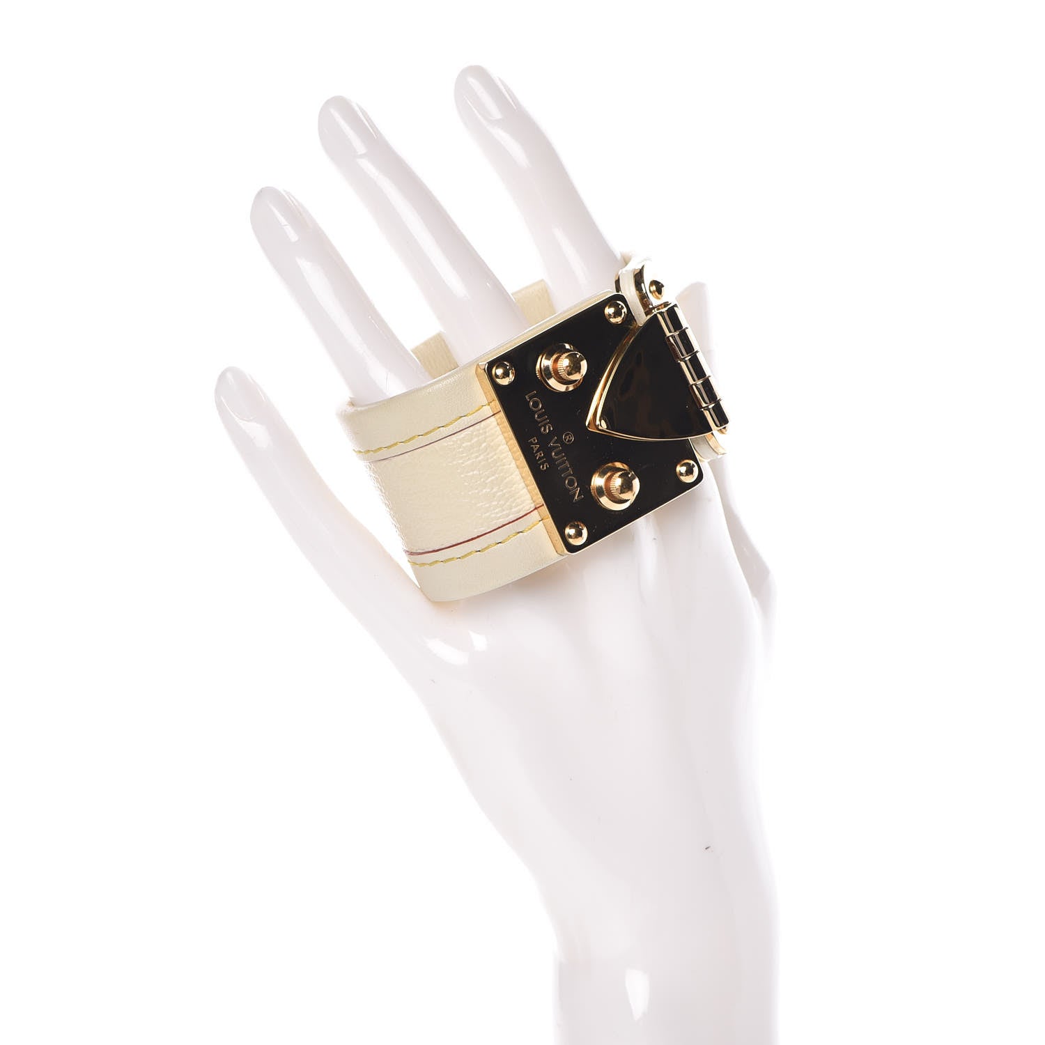 Louis Vuitton Chèvre Suhali S Lock Bracelet Small White 2 of 7