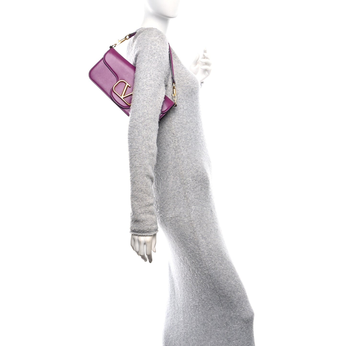 Calfskin Vlogo Loco Shoulder Bag Prune