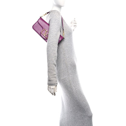 Valentino Garavani Calfskin Vlogo Loco Shoulder Bag Prune 2 of 20
