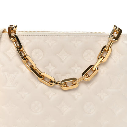 Louis Vuitton Lambskin Embossed Monogram Coussin PM Beige Cream 7 of 11